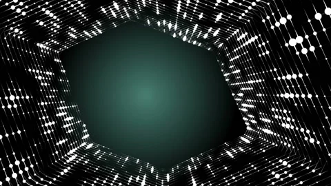 Frame of pulsating elements. Cosmic eye. Place for text. Plexus business Stock Footage 88678150