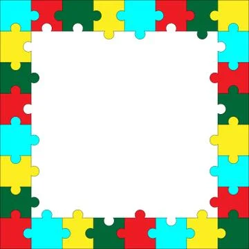 Frame puzzle template Stock Illustration