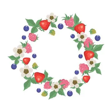 Frame with raspberries Stock Illustration