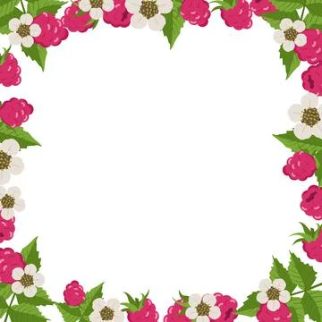 Frame with raspberries Illustrazione stock
