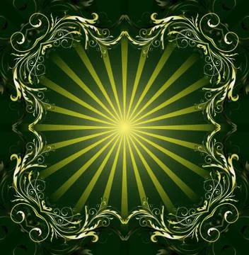 Frame rays green Stock Illustration