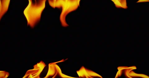 Frame of real fire flames burn motion on black background Video stock 62394688
