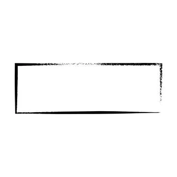 Frame rectangle elongated element, outline border grunge shape icon, decora.. Stock Illustration