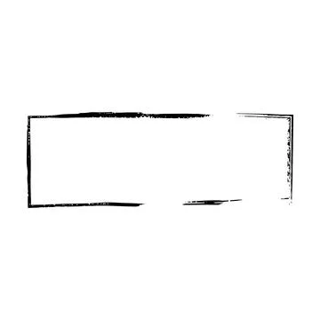 Frame rectangle elongated element, outline border grunge shape icon, decora.. Stock Illustration