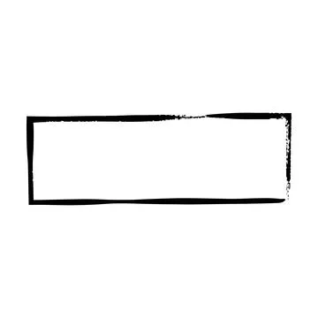Frame rectangle elongated element, outline border grunge shape icon, decora.. Illustrazione stock