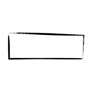 Frame rectangle elongated element, outline border grunge shape icon, decora.. Stock Illustration