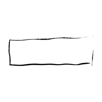 Frame rectangle elongated element, outline border grunge shape icon, decora.. Stock Illustration