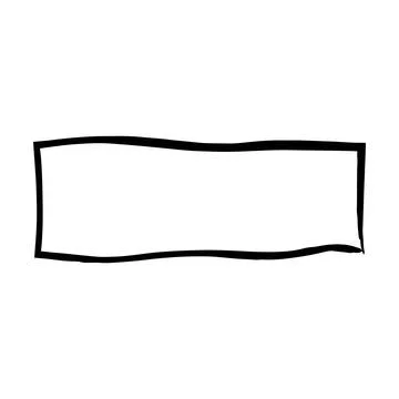 Frame rectangle elongated element, outline border grunge shape icon, decora.. Stock Illustration