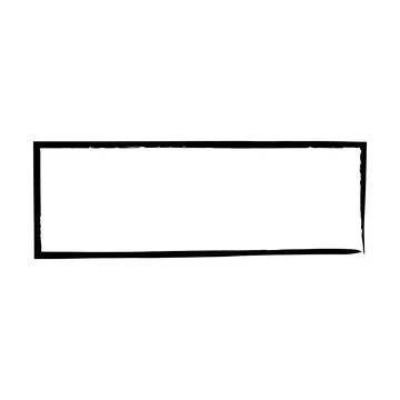 Frame rectangle elongated element, outline border grunge shape icon, decora.. Stock Illustration