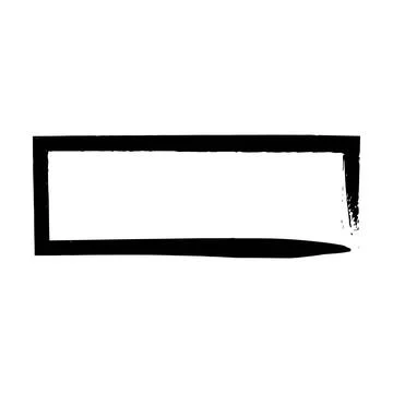 Frame rectangle elongated element, outline border grunge shape icon, decora.. Illustrazione stock