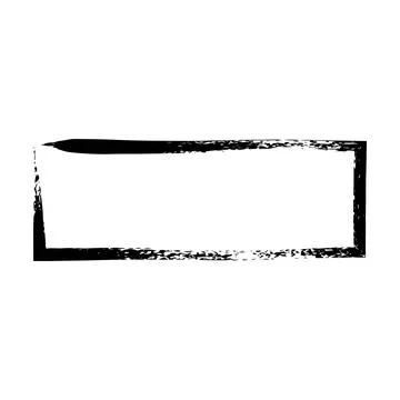 Frame rectangle elongated element, outline border grunge shape icon, decora.. Stock Illustration