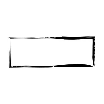 Frame rectangle elongated element, outline border grunge shape icon, decora.. Stock Illustration