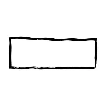 Frame rectangle elongated element, outline border grunge shape icon, decora.. イラスト素材