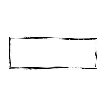 Frame rectangle elongated element, outline border grunge shape icon, decora.. Illustrazione stock