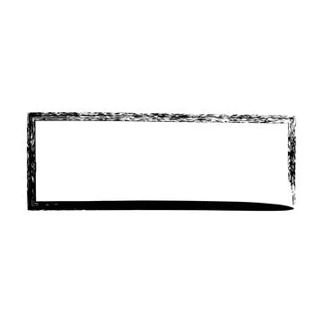 Frame rectangle elongated element, outline border grunge shape icon, decora.. Stock Illustration
