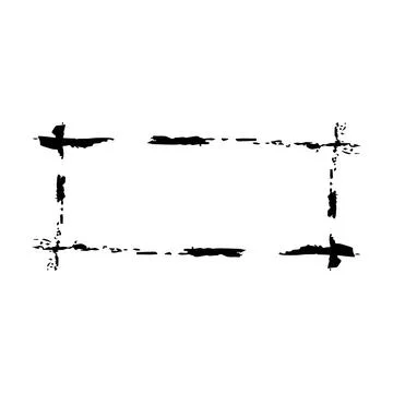 Frame rectangle elongated texture element, outline border grunge shape icon.. Stock Illustration