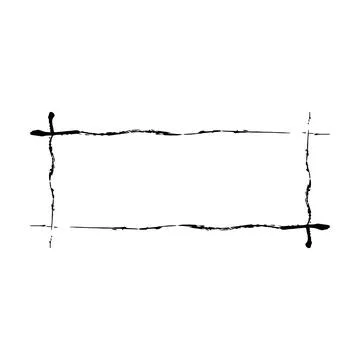 Frame rectangle elongated texture element, outline border grunge shape icon.. Illustrazione stock