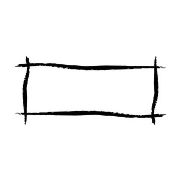 Frame rectangle elongated texture element, outline border grunge shape icon.. Illustrazione stock