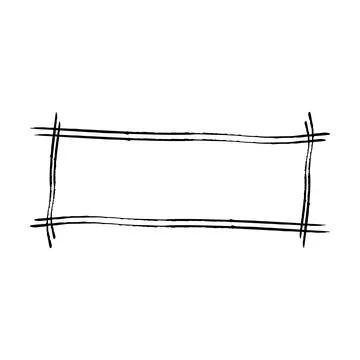 Frame rectangle elongated texture element, outline border grunge shape icon.. Illustrazione stock