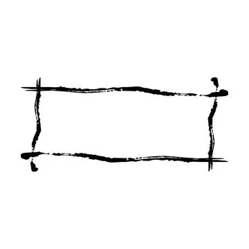 Frame rectangle elongated texture element, outline border grunge shape icon.. 스톡 일러스트