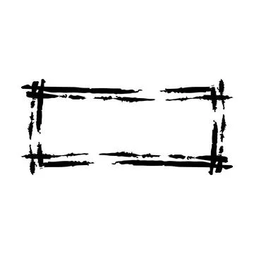 Frame rectangle elongated texture element, outline border grunge shape icon.. イラスト素材