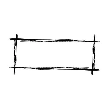 Frame rectangle elongated texture element, outline border grunge shape icon.. イラスト素材