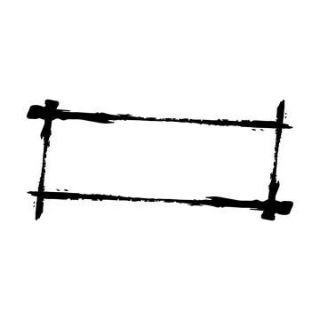 Frame rectangle elongated texture element, outline border grunge shape icon.. Illustrazione stock