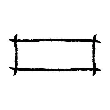 Frame rectangle elongated texture element, outline border grunge shape icon.. イラスト素材