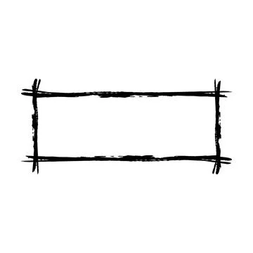 Frame rectangle elongated texture element, outline border grunge shape icon.. Stock Illustration