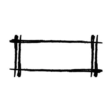 Frame rectangle elongated texture element, outline border grunge shape icon.. Stock Illustration