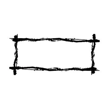 Frame rectangle elongated texture element, outline border grunge shape icon.. イラスト素材