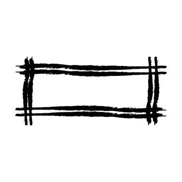 Frame rectangle elongated texture element, outline border grunge shape icon.. Stock Illustration