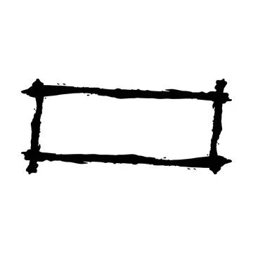 Frame rectangle elongated texture element, outline border grunge shape icon.. 스톡 일러스트