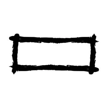 Frame rectangle elongated texture element, outline border grunge shape icon.. Illustrazione stock