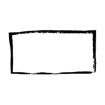 Frame rectangle outline border grunge shape icon, vertical, rectangle decor.. Stock Illustration