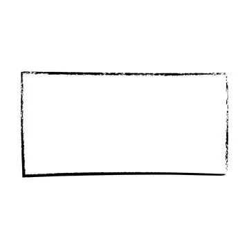 Frame rectangle outline border grunge shape icon, vertical, rectangle decor.. Stock Illustration