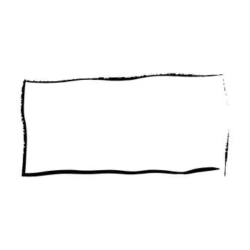 Frame rectangle outline border grunge shape icon, vertical, rectangle decor.. Stock Illustration