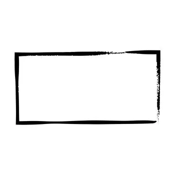 Frame rectangle outline border grunge shape icon, vertical, rectangle decor.. Stock Illustration