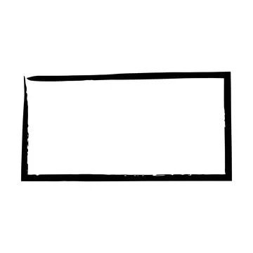 Frame rectangle outline border grunge shape icon, vertical, rectangle decor.. Stock Illustration