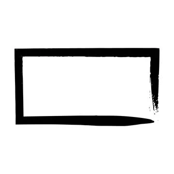 Frame rectangle outline border grunge shape icon, vertical, rectangle decor.. Illustrazione stock