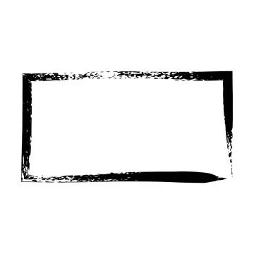 Frame rectangle outline border grunge shape icon, vertical, rectangle decor.. Stock Illustration