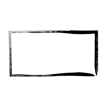 Frame rectangle outline border grunge shape icon, vertical, rectangle decor.. Illustrazione stock