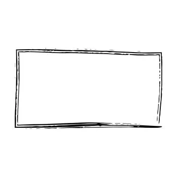 Frame rectangle outline border grunge shape icon, vertical, rectangle decor.. イラスト素材