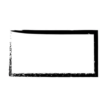 Frame rectangle outline border grunge shape icon, vertical, rectangle decor.. Stock Illustration