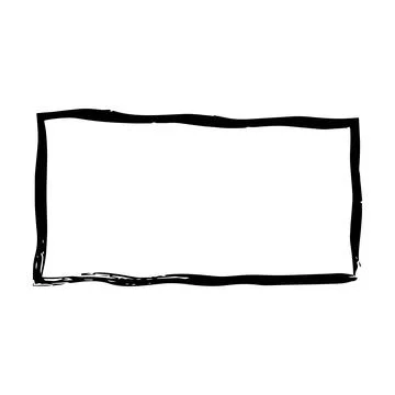 Frame rectangle outline border grunge shape icon, vertical, rectangle decor.. Illustrazione stock