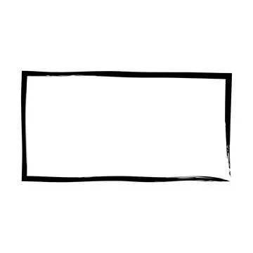 Frame rectangle outline border grunge shape icon, vertical, rectangle decor.. Stock Illustration