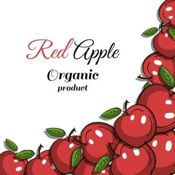 Frame Red Apples Stock Illustration