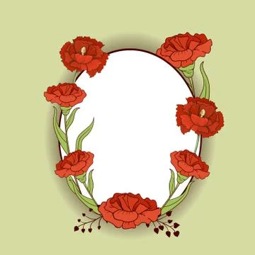 Frame with red carnations Stock-Illustration