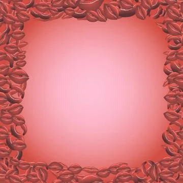 Frame of red female lips. Vector illustration Stock Illustration