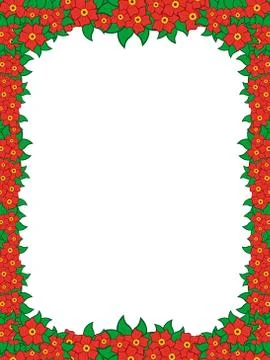 Frame with red flowers Stock Illustration